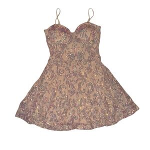 Windsor Beige Sequin Dress
